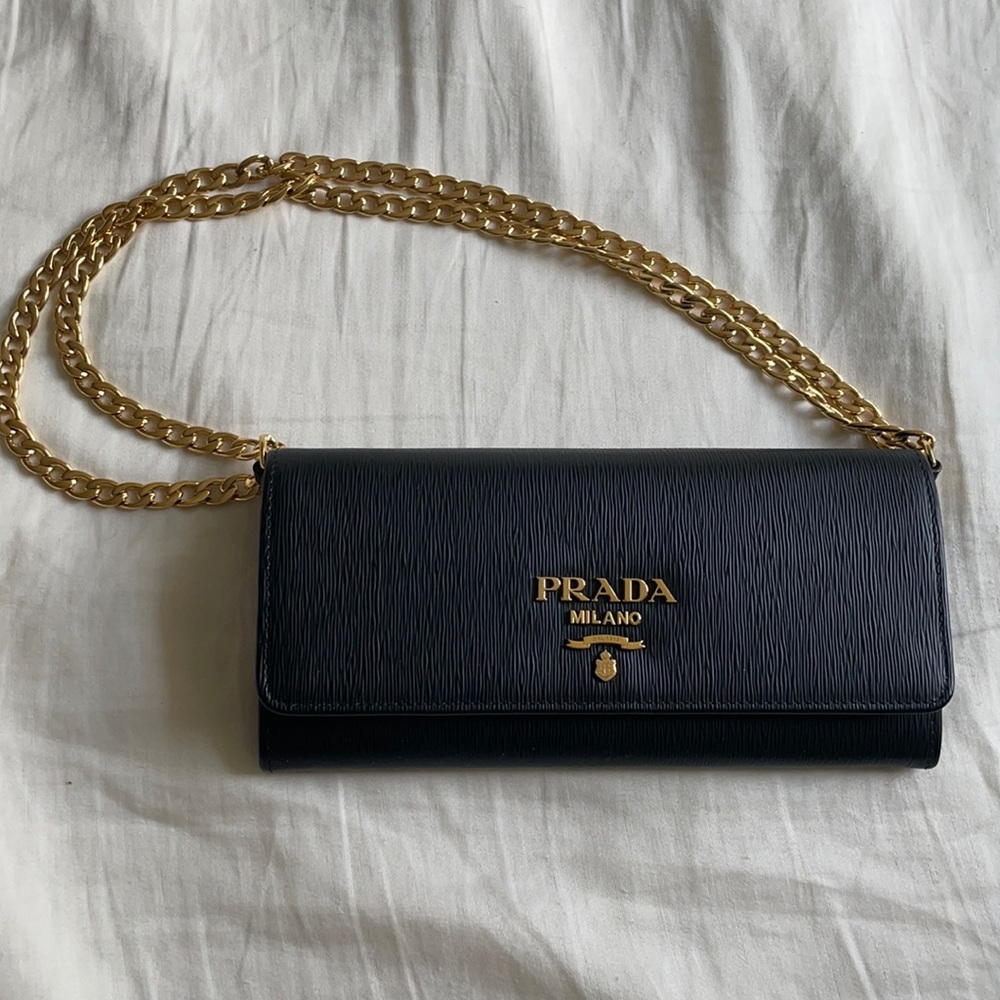 Prada large saffiano leather wallet